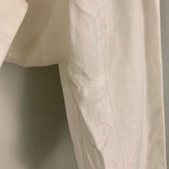 J Jill Purejill linen white linen elastic waist cropped pants size medium - Picture 10 of 12